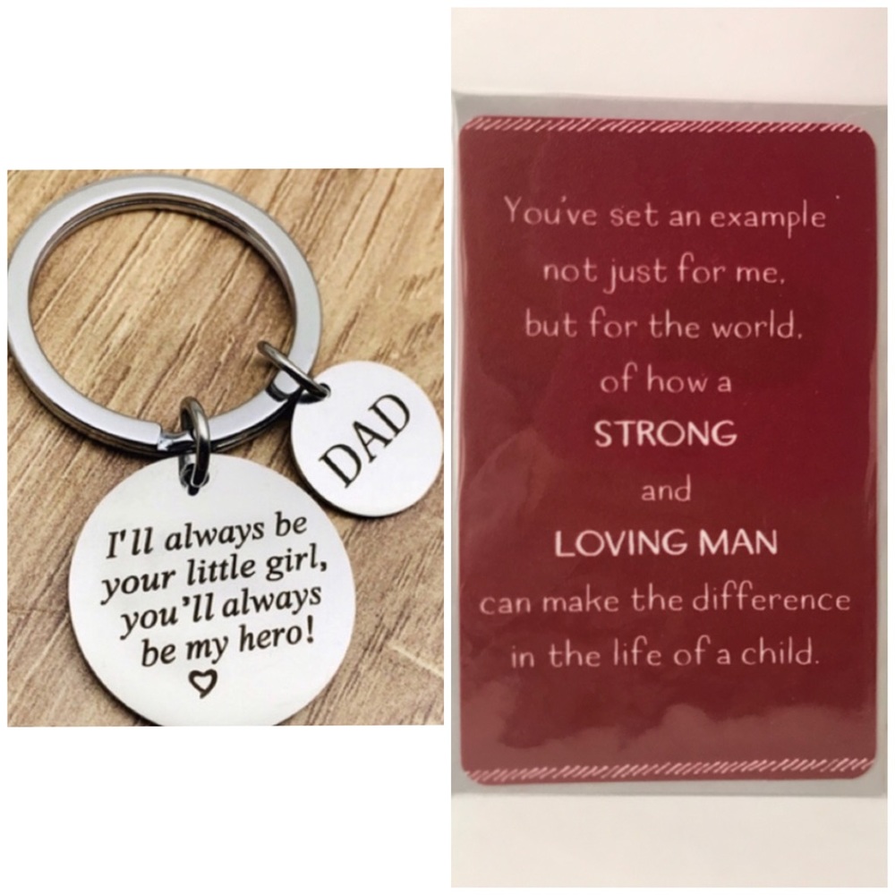 🆕💕 New Dad/Daughter Keychain & Card Message